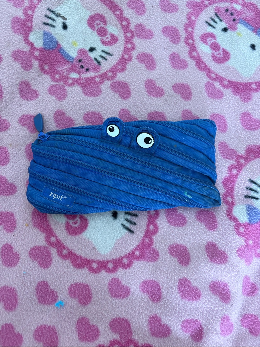 Kids Blue ZipIt Zipper Pencil Case with Playful Eye Detail